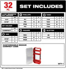 Conjunto de chaves de impacto resistente Shockwave, 32 peças