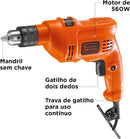 Furadeira de Impacto de 3/8 Pol. (10mm) 560W 2.800 RPM TM500